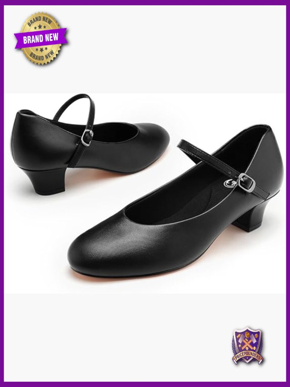1.5" Character Dance Shoes Women Heels Ankle Strap Ballroom Salsa Latin